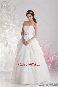 2015 New Style Sweetheart Beach Wedding Dress with Paillette and Ruching