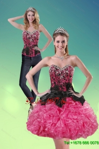 Detachable 2015 Sweetheart Multi Color Prom Skirts with Ruffles and Beading