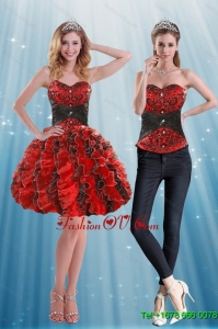 Detachable Sweetheart Prom Skirts with Appliques and Ruffles