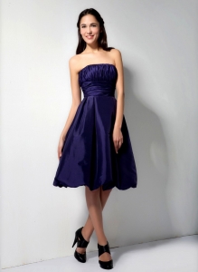 Ruched Purple Taffeta Dama Dresses for Quinceanera