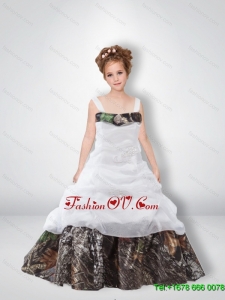 Cute A Line 2015 Camo Flower Girl Dresses with Beading