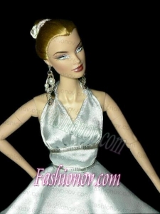 Perfect Party Dress To Barbie Doll Dress With Beading and Light Blue