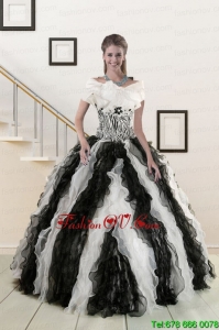 2015 Exclusive Multi Color Quinceanera Dresses with Zebra and Ruffles