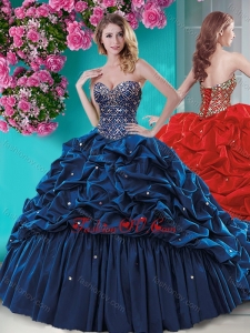 Fashionable Beaded and Ruffled New style Quinceanera Dress with Brush Train