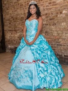 New Style Pick Ups and Applique Quinceanera Dress with Puffy Skirt