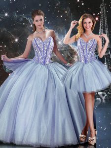 Floor Length Ball Gowns Sleeveless Blue Vestidos de Quinceanera Lace Up