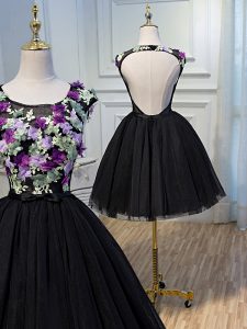 Sleeveless Backless Mini Length Hand Made Flower Homecoming Dress