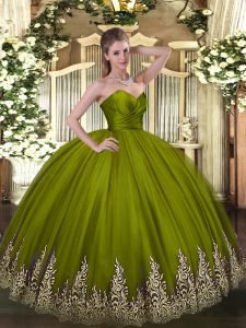 Sweetheart Sleeveless Tulle Vestidos de Quinceanera Appliques Zipper