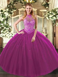 Fashionable Sleeveless Beading and Embroidery Lace Up Sweet 16 Dresses