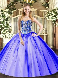 Floor Length Lavender Quince Ball Gowns Sweetheart Sleeveless Lace Up