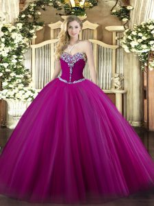 Sleeveless Beading Lace Up 15 Quinceanera Dress