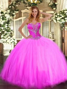 Superior Sleeveless Beading Lace Up Sweet 16 Dress