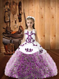 Fashion Multi-color Straps Neckline Beading Child Pageant Dress Sleeveless Lace Up