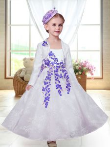 Inexpensive Sleeveless Embroidery Zipper Toddler Flower Girl Dress