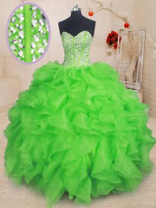 Most Popular Sweet 16 Dresses Military Ball and Sweet 16 and Quinceanera and For with Beading and Ruffles Sweetheart Sleeveless Lace Up