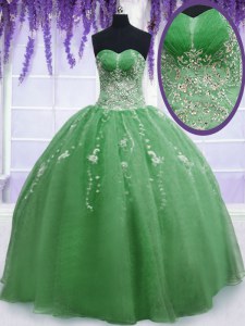 Superior Sleeveless Zipper Floor Length Beading Sweet 16 Dresses