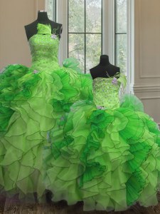 Gorgeous Floor Length Ball Gowns Sleeveless Multi-color Sweet 16 Dress Lace Up