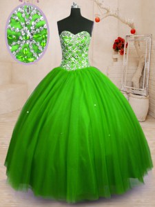 Inexpensive Lace Up Vestidos de Quinceanera Beading Sleeveless Floor Length