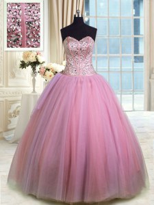 Sweetheart Sleeveless Organza Quinceanera Dress Beading and Ruching Lace Up