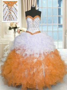 Fancy Ball Gowns Quinceanera Gown Multi-color Sweetheart Organza Sleeveless Floor Length Lace Up