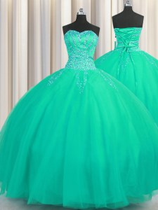 Really Puffy Sleeveless Beading Lace Up Sweet 16 Quinceanera Dress