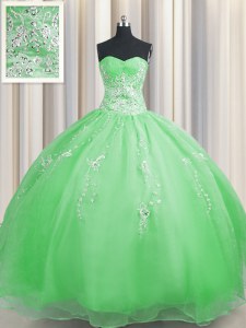 Fitting Zipper Up Sweetheart Neckline Beading and Appliques Quinceanera Gowns Sleeveless Zipper