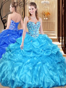 Modern Sleeveless Lace Up Floor Length Lace and Appliques Vestidos de Quinceanera