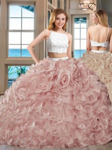 Tulle Straps Sleeveless Backless Beading and Ruffles 15th Birthday Dress in Champagne