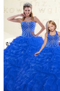 Low Price Organza Sleeveless Floor Length Ball Gown Prom Dress and Beading and Ruffles