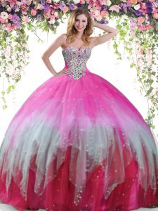 Multi-color Sweetheart Lace Up Beading Quinceanera Gowns Sleeveless