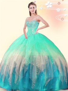 Floor Length Ball Gowns Sleeveless Multi-color Sweet 16 Dress Lace Up