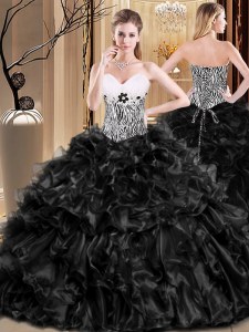 Exceptional Organza Sleeveless Floor Length Sweet 16 Dresses and Ruffles