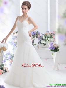 2015 Elegant A Line Wedding Dress with Lace