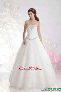 2015 Fashionable Sweetheart A Line Wedding Dress with Beadings