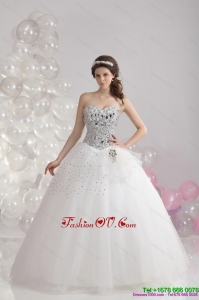 Cheap White Floor Length 2015 Unique Wedding Dresses with Rhinestones