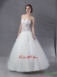 2015 Cheap Sweetheart Lace Wedding Dress with Floor Length