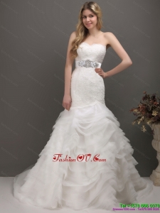 2015 Cheap Sweetheart Wedding Dress with Lace and Appliques
