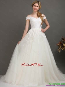 2015 High End Off the Shoulder Wedding Dress with Beading