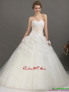 2015 High End Sweetheart Wedding Dress with Appliques