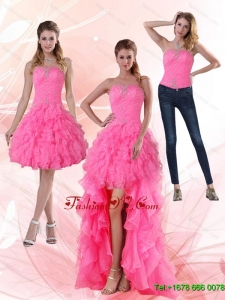 2015 Most Popular Detachable Prom Skirts with Beading and Ruffled Layers