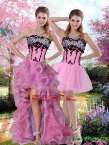 Cute Embroidery 2015 Detachable Prom Skirts in Multi Color