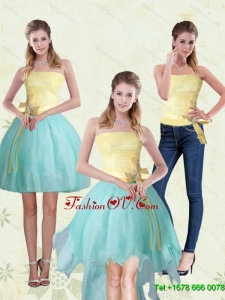 Detachable Strapless High Low 2015 Prom Skirts with Bowknot