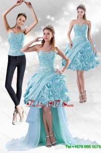 Detachable Sweetheart 2015 Prom Skirts with Beading and Ruffled Layers