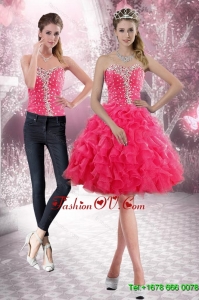 2015 Detachable Sweetheart Prom Skirts with Beading and Ruffles