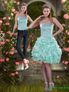 Detachable 2015 Strapless Prom Skirts with Beading and Ruffles