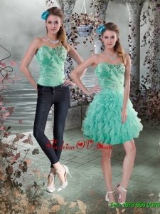 Detachable 2015 Sweetheart Prom Skirts with Beading and Ruffles