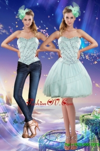 Detachable Sweetheart Beading 2015 Prom Skirts in Apple Green