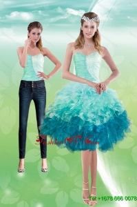 Detachable Sweetheart Multi Color 2015 Prom Skirts with Beading and Ruffles
