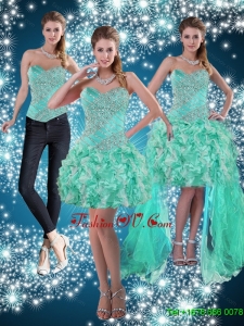 Apple Green Sweetheart Detachable Prom Skirts for 2015