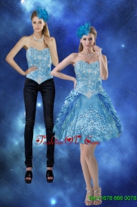 Detachable 2015 Sweetheart Prom Skirts with Embroidery and Pick Ups